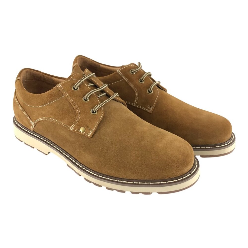 Camel Crown Mens Oxfords Lace Up Leather Suede Casual Brown US Size 7